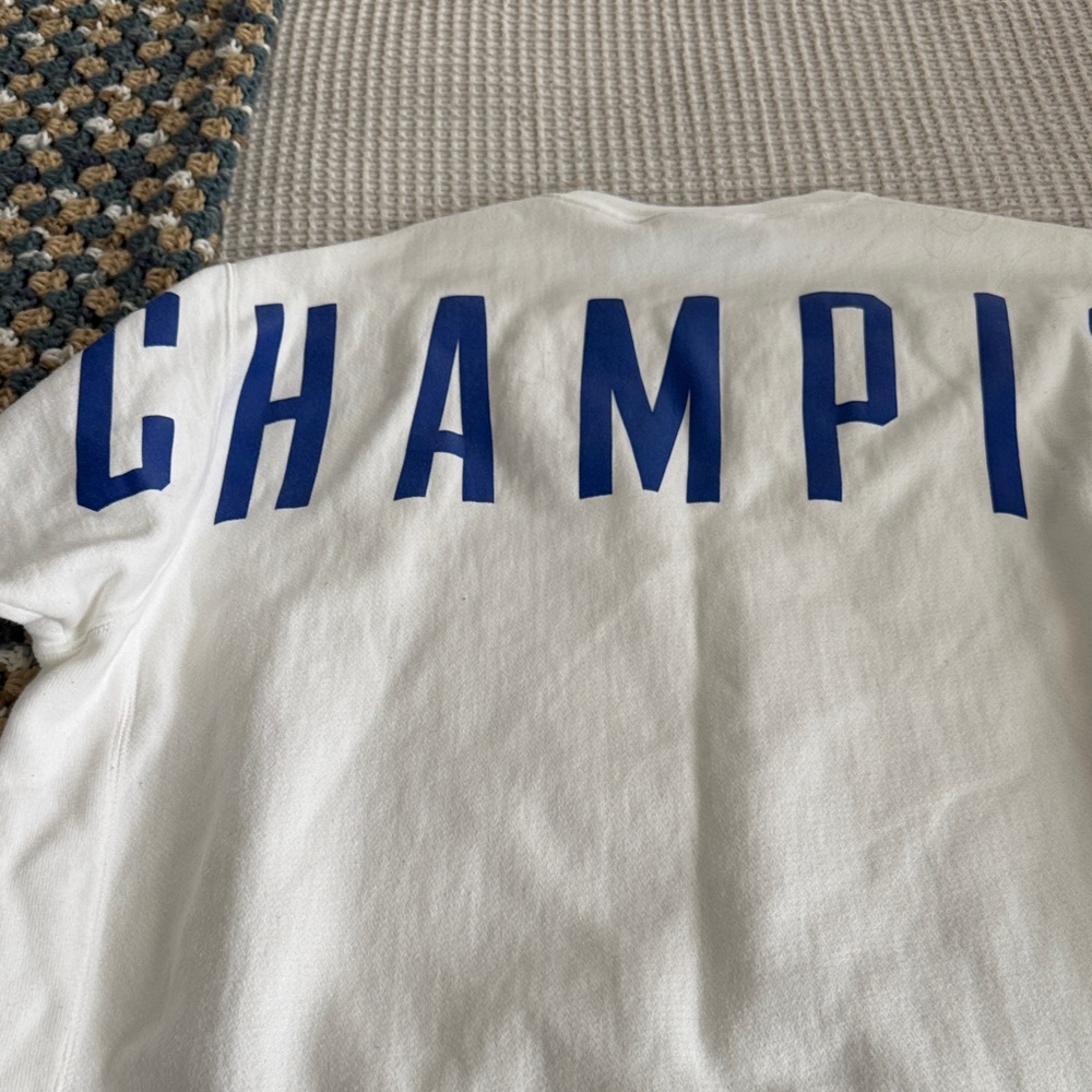 Champion Men's White Crewneck Sweater - Picture 3 of 3